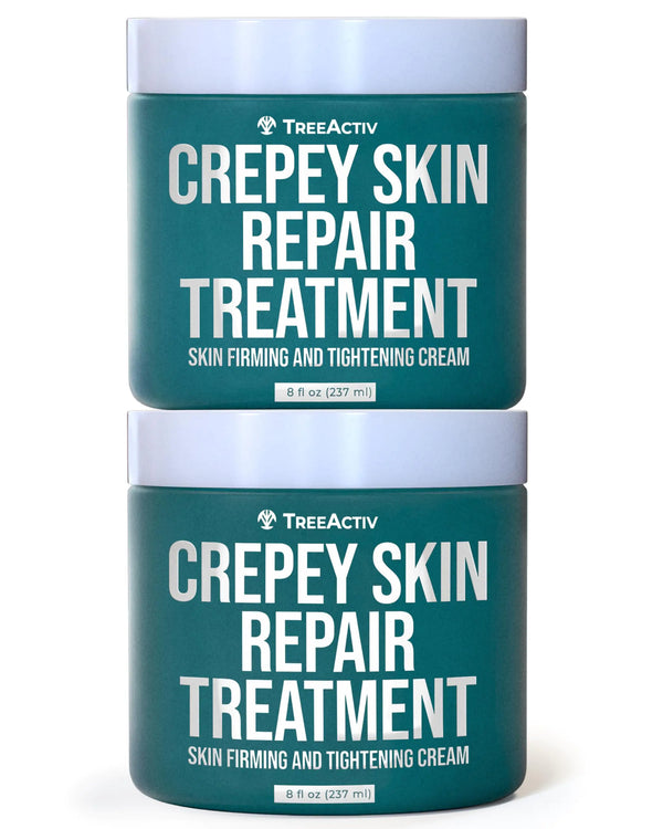 TreeActiv Crepey Skin Repair Treatment 2-Pack Firming Cream For Face and Neck Skin Firming and Tightening Lotion with Hyaluronic Acid Crepey Skin Treatment to Moisturize Dry Crepe Skin 1000+ Uses
